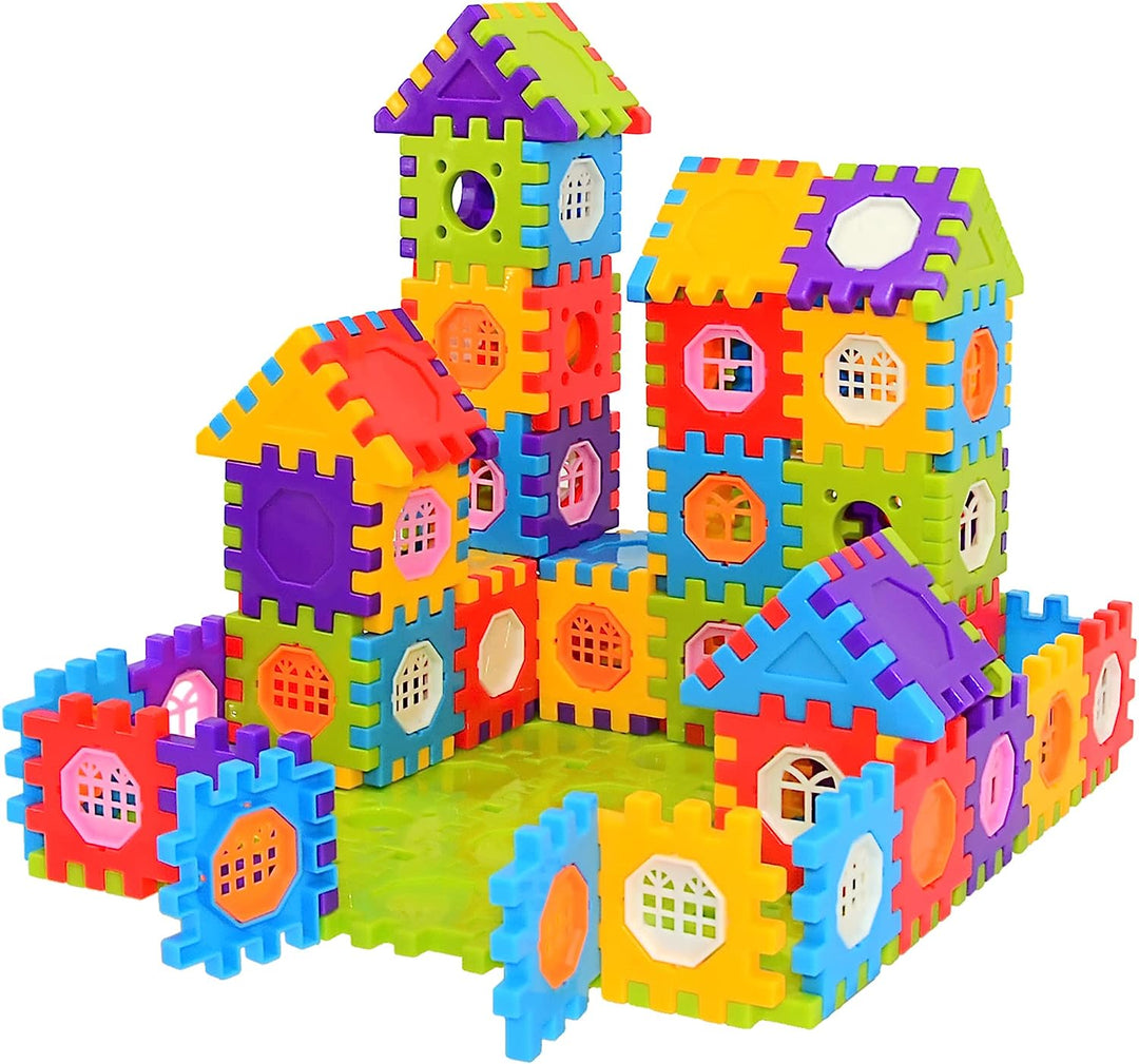 Montessori Educational Interlocking Blocks - 150 Pieces Learning Building Set for Kids